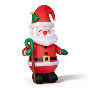 Modelo Inflable de Santa Claus con Bastón de Caramelo, Decoración de Jardín para Exteriores, Adorno Festivo para Crear Ambiente - Product Image 6