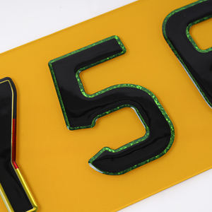 <span class=keywords><strong>Matrícula</strong></span> Europea <span class=keywords><strong>acrílica</strong></span> de 52x11, <span class=keywords><strong>matrícula</strong></span> reflectante amarilla blanca <span class=keywords><strong>acrílica</strong></span> en blanco, <span class=keywords><strong>matrícula</strong></span> 3D 4D, motocicleta con letras de 3mm - Product Image 2