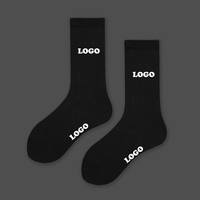 Chaussettes personnalisées avec votre propre logo, chaussettes de sport en coton noir pour homme, sans minimum de commande, votre propre marque, Elite Calcetines
