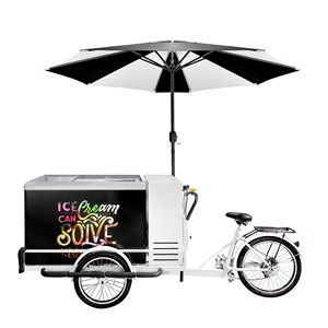Vélo à glaces GGM Gastro en acier inoxydable - Conception à 3 roues - Auvent LED - Compartiments isolés - Pour 7 contenants de 5 litres - Utilisation en extérieur - Product Image 4