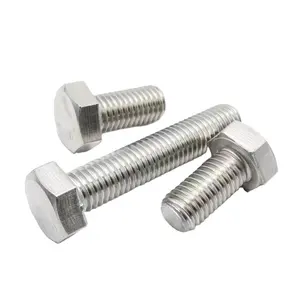 1/6 Stock DIN 933 DIN 931 OEM fasteners MS Carbon steel hex bolt with free samples