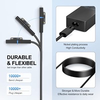 Adaptateur d'alimentation pour ordinateur portable 65W 15V4A, connexion magnétique USB, charge pour Microsoft Surface Pro 3/4/5/6/7/x/book/go, chargeur de téléphone
