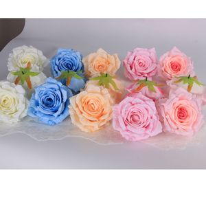 ดอกกุหลาบประดิษฐ์ ดอกไม้ผ้าไหม ขนาด 15 ซม. ดอกไม้ตกแต่งงานแต่งงาน รูปทรงสมจริง สีขาว สีแชมเปญ สีชมพู สีฟ้าไล่เฉด - Product Image 2