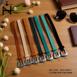 Cintura Vintage in Camoscio Turchese 2,5 Cm Accessorio Moda Donna - Product Image 3