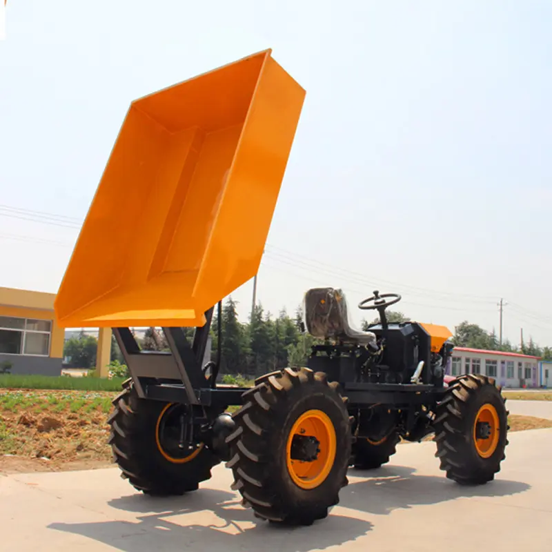 Fabrika doğrudan tarım bahçe tekerlekli mini damper 1 ton 4WD ZY100 hidrolik devrilme satılık