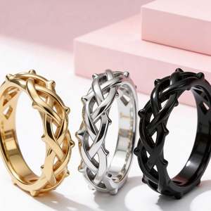 Anillo de Acero Inoxidable con Dientes de Dragón de Espinas Huecas - Product Image 3