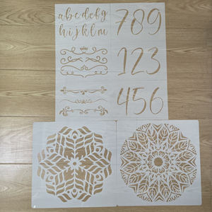 Custom Pattern Symbol Numbers Shape Plastic Drawing Templates Art <b>Painting</b> <b>Stencil</b> Set - Product Image 2