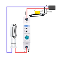 Disjoncteur intelligent WiFi 63A sur rail DIN, interrupteur intelligent, télécommande par application Ewelink pour maison intelligente, 18 mm 63A sans fonction de mesure