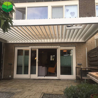 Techo al aire libre impermeable de aluminio moderno Gazebo lamas de aluminio Patio controles remotos pérgola de techo motorizado pérgola