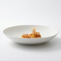 Assiette à dessert en porcelaine blanche nordique moderne 17 cm, écologique, faite à la main, compatible micro-ondes, pour usage en restaurant