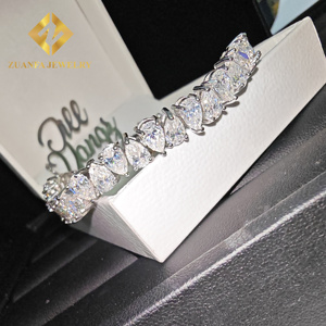 Pulsera de Moissanita con Cadena de Tenis de Perlas de 4*6mm VVS, Pulsera de Moissanita 925, Joyería para Mujer, Idea de Regalo para Chica - Product Image 2