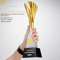 Trofeo de Resina con Escultura Retorcida de Lujo 2026, Grabado Personalizado, Base de Cristal, Premio para Campeones, Trofeo para Competiciones Deportivas