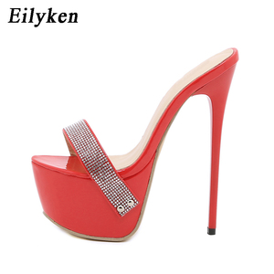 2025 Red High Heels Sexy Open Toe 16cm Stiletto <b>Sandals</b> Non-slip Suitable for Summer and Autumn - Product Image 2