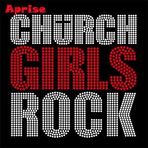 Diseño personalizado termoadhesivo de diamantes de imitación Church Gurls Rock - Product Image 3
