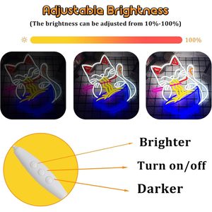 Letrero LED de Neón con Diseño de Gato de la Suerte para Ramen, Letrero Luminoso para Entrada de Restaurante o Tienda de Fideos, Luz Ambiental Colgante de 5V - Product Image 2