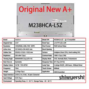 Écran LCD d'origine neuf A+ 23,8 pouces en gros M238HCA L3Z L5Z L9B L3E L3B LCB L7Z P3B LCZ L8B LGZ P3Z PCB P5Z P7Z P8Z P9B - Product Image 3