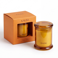 Pot à bougie en verre personnalisé de luxe de 16 oz avec boîte d'emballage pour la fabrication de bougies, emballage cadeau et décoration intérieure