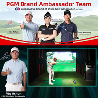 Sistema de Simulador de Golf Virtual Interior para el Hogar PGM P6 con Pantalla de Proyección 3D, Set Completo de Simulador de Golf de Corea para Uso Doméstico