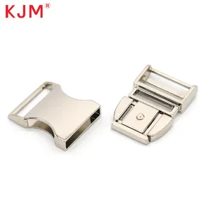 Custom Logo Colored Zinc Alloy Curved Side Quick Release Metal Buckle For Bag Accessories