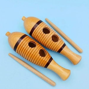 Wholesale Solid Wood Fish Shaped Guiro Scraper With Wood Beater Orff Percussion Instrument Kids Sound Effect <b>Musical</b> Toy - Product Image 4