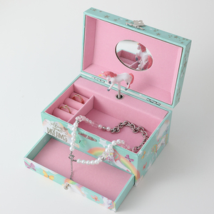 Customization Rectangle Cute Birthday Handmade Luxury Wooden Music Box with Custom Logo for Children's <b>Jewelry</b> Storage - Product Image 1