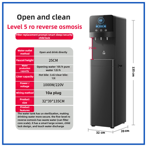 เครื่องกรองน้ำแบบตั้งพื้น UV ปราศจากรังสี UV ระบบ Reverse Osmosis พร้อมข้อมูล TDS 3 ระดับ  มีก๊อกน้ำอัลคาไลน์ 3 หัว ให้ได้น้ำร้อนและน้ำเย็น - Product Image 3