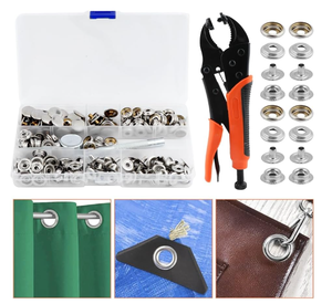 Kit d'outils à œillets <span class=keywords><strong>Pince</strong></span> à œillets portable avec 50 œillets 15mm <span class=keywords><strong>pour</strong></span> bâches en tissu en cuir - Product Image 4