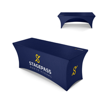 Nappe extensible sur mesure 6ft 8ft, Housse de table ajustée pour événements avec impression de logo