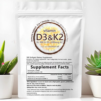 Complément alimentaire en gélules molles 2-en-1 Vitamine D3 avec K2 MK7 de haute qualité, 300 unités, pour la santé cardiovasculaire des adultes – Meilleures ventes