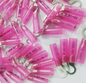 HongDun HSCT-N Hook-shaped <b>Heat</b> Shrink Butt Terminal Wire Crimp Connector Tin Plated 600V Insulated for <b>Cable</b> - Product Image 5