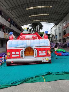 Camion de pompiers maison gonflable <span class=keywords><strong>construction</strong></span> de camion gonflable jeu de parcours d'obstacles gonflable toboggan de videur de maison de saut en plein air - Product Image 2