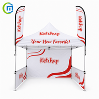 Tente pliante promotionnelle de marque d'usine 3x6m avec drapeaux publicitaires pour stand de foire commerciale