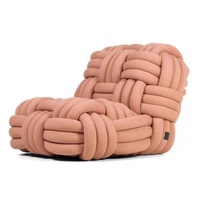 Chaises de loisirs de salon modernes chaise longue rembourrée en tissu de velours tissé sans bras