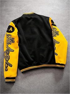 Custom embroidered baseball jacket men's style <b>heavy</b>-<b>duty</b> fabric personalized design plush embroidered bomber jacket - Product Image 2