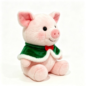 Peluche cochon rose personnalisée et adorable, jouet en peluche avec rembourrage en coton PP, poupée assise pour Halloween, pour les 0-24 mois - Product Image 1