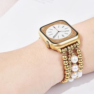 Correa de Reloj con Cuentas, Brazalete de Joyería Multifilamento para <span class=keywords><strong>Apple</strong></span> <span class=keywords><strong>Watch</strong></span> Series 10 9 <span class=keywords><strong>8</strong></span> 7 6 5 SE Ultra, Accesorio para Mujer - Product Image 1