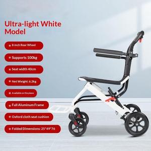 <span class=keywords><strong>Fauteuil</strong></span> <span class=keywords><strong>roulant</strong></span> pliable léger pour personnes handicapées - Chaise manuelle en alliage d'aluminium avec capacité de 100-150 kg, usage polyvalent - Product Image 6
