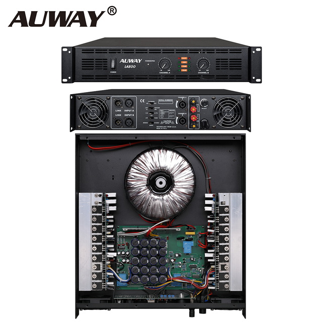 LA800 2-Channel 4/8 Ohm Class H DSP Amplifier Subwoofer Sound System with 2x800W/2x1200W Output