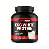 NUTRTECH Yumurta Beyazı Protein Tozu-Laktozsuz 500g GMP Sertifikalı 40-49g Protein (Porsiyon Başına) Yetişkin Kullanımı Kas Geliştirici Besin