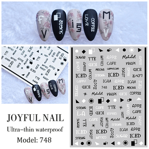 2025 New Arrival Nhật Bản Tối Giản Đen Trắng Trừu Tượng Dán Móng Tay Tự Dính Ủng Hộ Hot Nghệ Thuật Hàng Hóa Làm Bằng Nhựa - Product Image 5