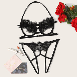 Lencería Sexy sin Entrepierna para Mujer, Conjunto de Sujetador Transparente Ultrafino, Conjunto de Dos Piezas Tentador y Sexy, Juguetes Sexuales - Product Image 2