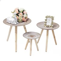 Canapé de salon d'extérieur Mobilier d'intérieur Table basse ronde moderne en bois et marbre pour le thé