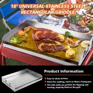 28 Inch Stainless Steel <strong>Grill</strong> Plate Extra Drain Hole Flat Top Gas <strong>Grill</strong> <strong>Griddle</strong> for Replacement 2 Burner Propane Fueled <strong>Grill</strong> - Product Image 2