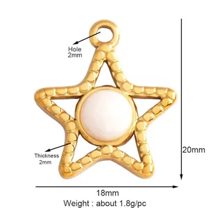 Colgante de encanto de geometría de piedra preciosa de estrella chapada en vacío de acero inoxidable 316, componentes de collar de pulsera suministros de accesorios <span class=keywords><strong>L72</strong></span> - Product Image 3