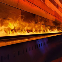 Cheminée à vapeur intelligente 3D améliorée 2026 - Cheminée à vapeur d'eau à commande tactile avec flamme LED à changement de couleur