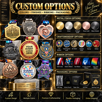 Médaille de récompense personnalisée 3D pour marathon, triathlon, natation, avec ruban, logo personnalisé, médaille de finisseur, médaille sportive OEM, médaille en métal
