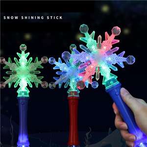 Снежинка волшебная палочка мигающая пластиковая светодиодная палочка Снежинка игрушка красочный мигающий свет снежинка палочка праздничные принадлежности - Product Image 5