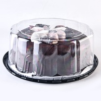 Boîtes d'emballage jetables en plastique PET de 10 pouces pour gâteaux, pains et cheesecakes à emporter avec couvercle transparent à fenêtre blister