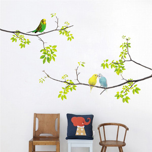 Autocollants muraux en forme de branche d'arbre et d'oiseau XM309, 20x70cm, en PVC imperméable, décoration de maison pour salon, fond de canapé - Product Image 4