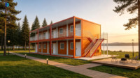 Dormoir préfabriqué à deux étages en conteneurs, bureau modulaire portable en conteneurs pour l'hébergement des travailleurs de chantier
